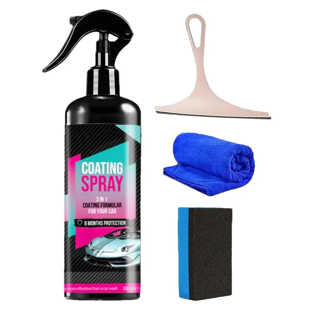 Coating Agent Spray Car Wax Renewal Agent Polish Coat Spray Quick Detailing Spray Polisher Refurbish Agent High Protection Coats Peaceful Pleasures Health and Wellness 300mL