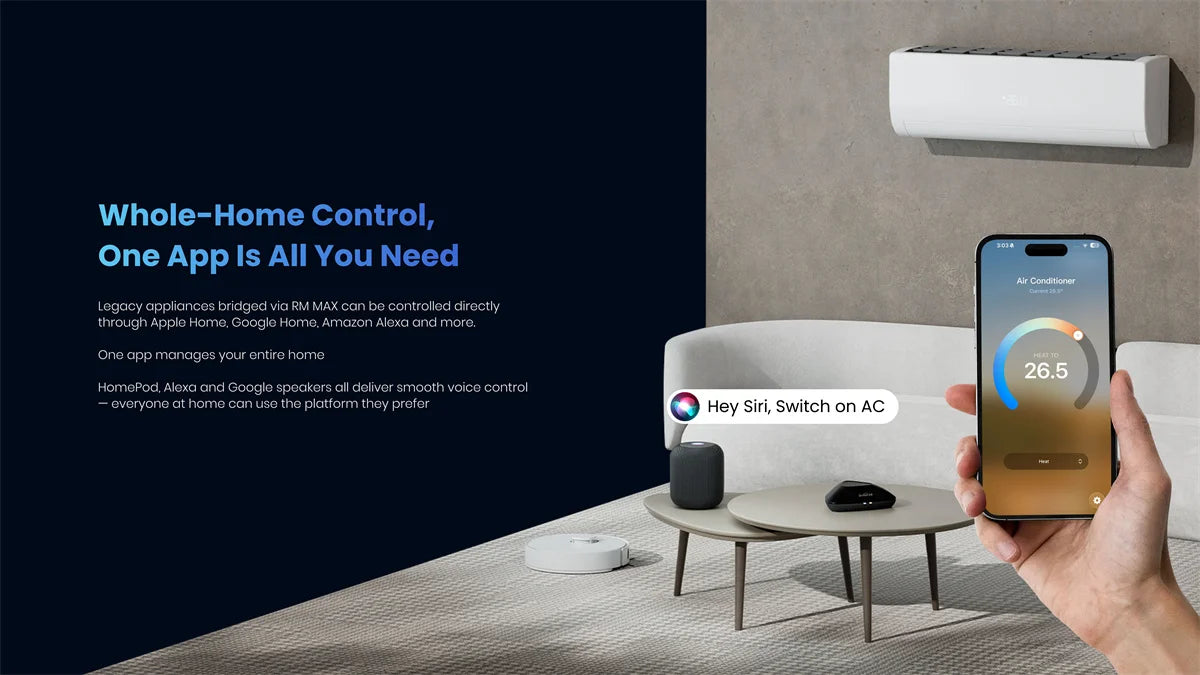 Broadlink Matter RM MAX Smart Home Hub Wi-Fi BLE Universal Remote For IR/RF Devices TV AC Fan Blinds For HomeKit Alexa Google Peaceful Pleasures Health and Wellness