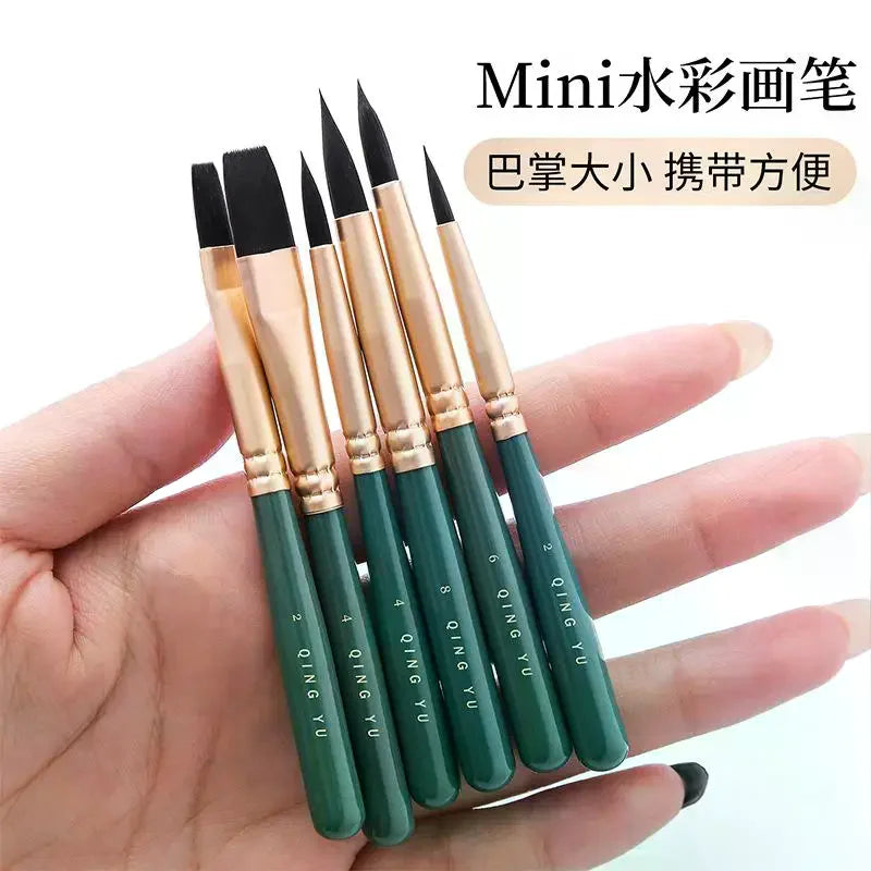 6-Piece Nylon Watercolor Paintbrush Set – Student Art Brushes