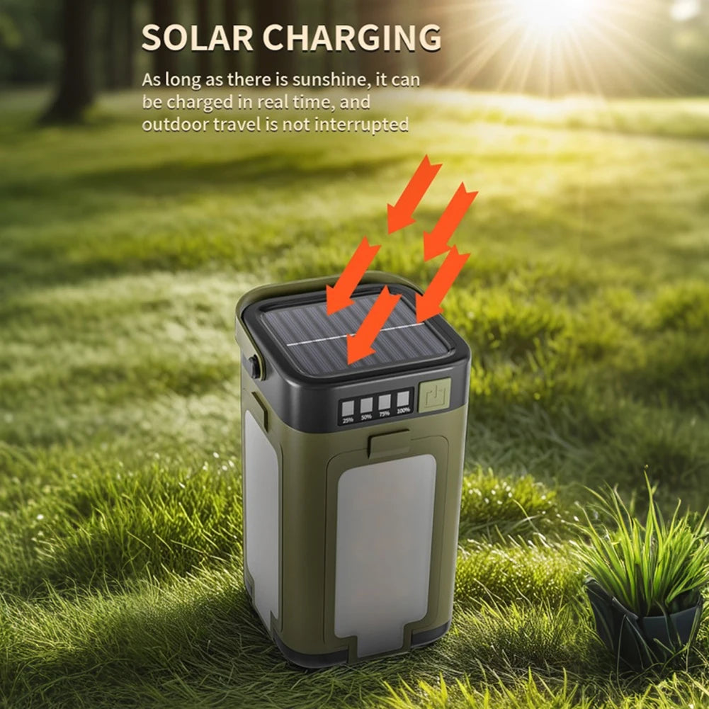 Solar Foldable Camping Lantern – Rechargeable LED Light & Power Bank Peaceful Pleasures Health and Wellness