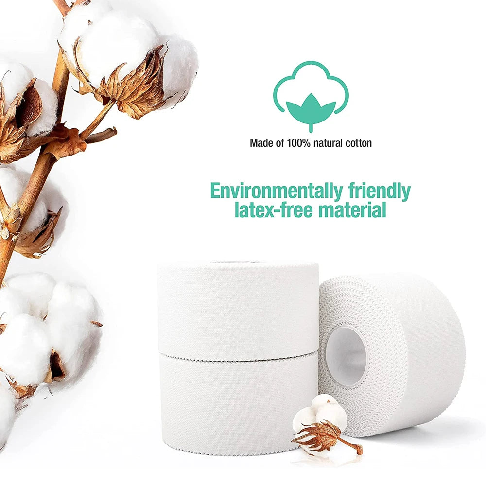 WEFITON 3-Roll White Athletic Sports Tape | Strong No-Residue Athletic Sports Tape Peaceful Pleasures Health and Wellness