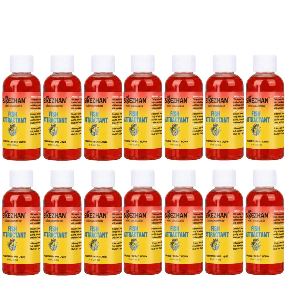 61ml Concentrated Red Worm Liquid Fish Attractant Strong Bloodworm Scent Bait Additive for Bass Perch Catfish Fishing Peaceful Pleasures Health and Wellness 14PCS