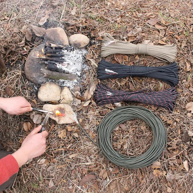 6 kindling 550 33-100FT 10-core paracord 4mm outdoor Camping Survival tool fit PE fire rope fishing cotton line Parachute Hiking Peaceful Pleasures Health and Wellness
