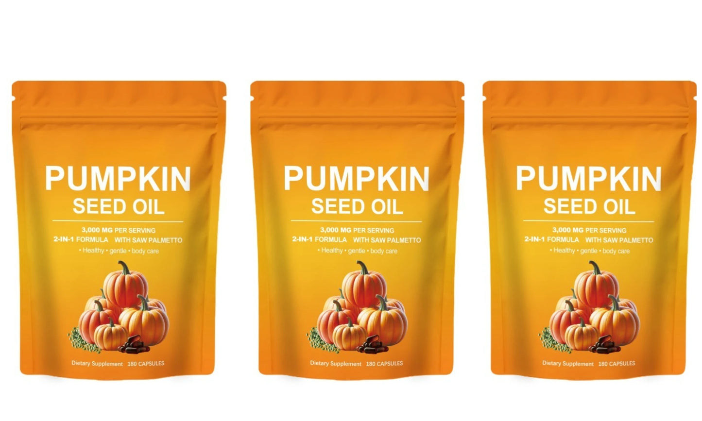 Pumpkin Seed Oil Capsules Relieve Daily Physical Discomfort with Multiple Ingredient Care Capsules 180 Capsules Peaceful Pleasures Health and Wellness 3bags 540capsul