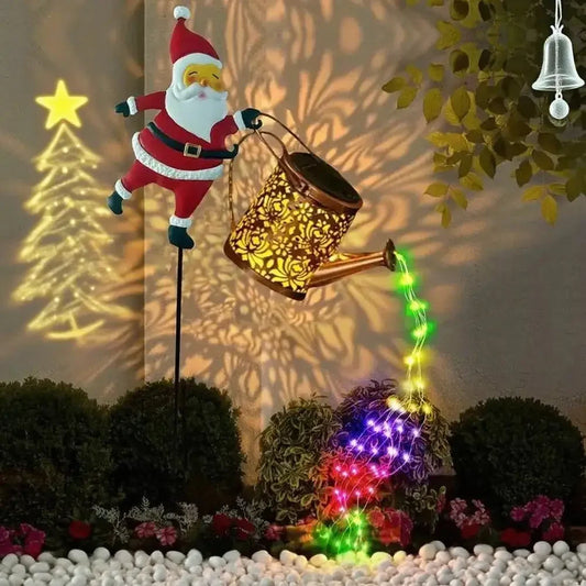 Solar Powered Watering Snowman Lights Vintage Metal Hanging Kettle Lantern Outdoor Garden Decor for Yard Patio Villa Decoration Peaceful Pleasures Health and Wellness
