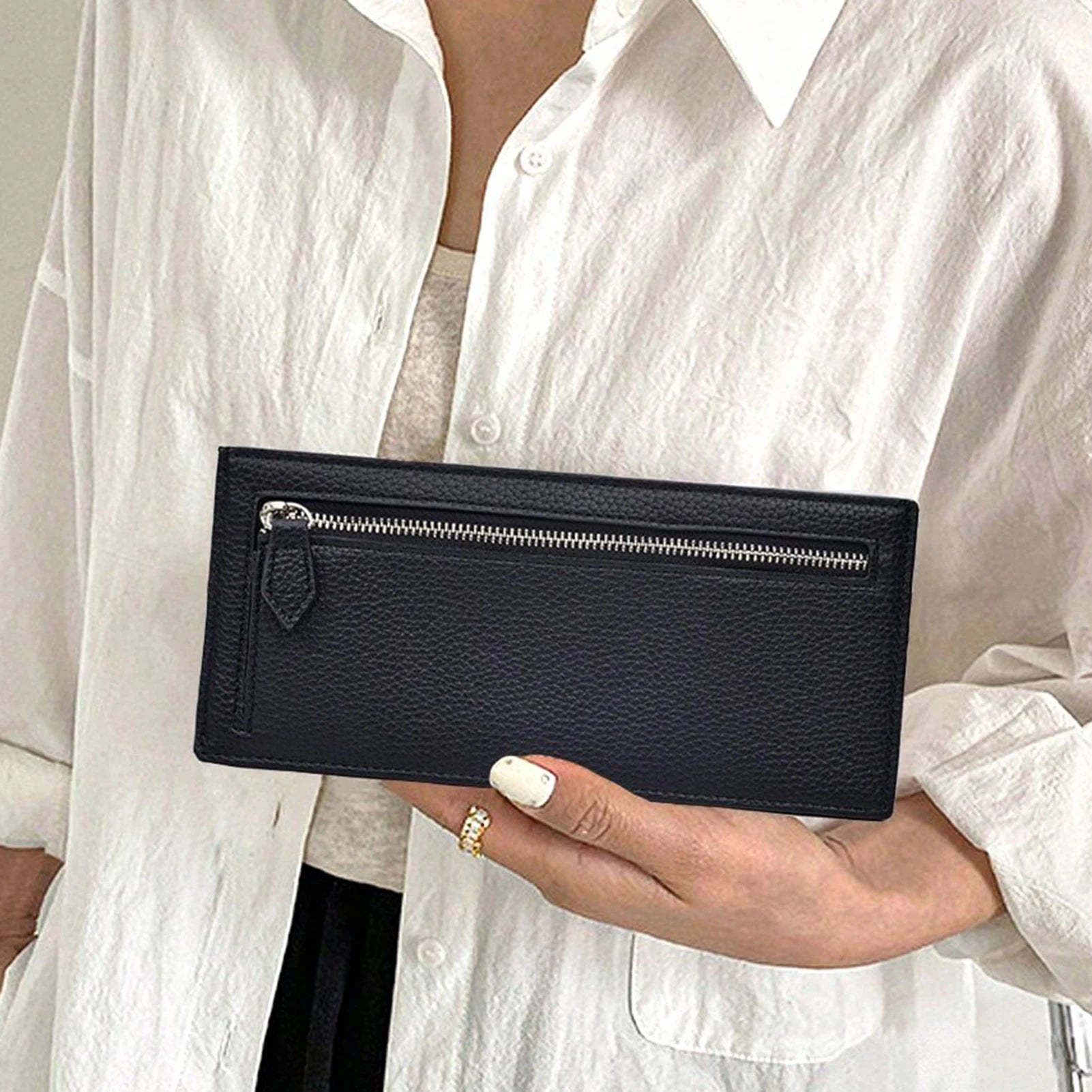 Women's Business Zipper Coin Pocket Wear-resistant Easy Portability Stylish Wallet for Home Office Travel Business Peaceful Pleasures Health and Wellness