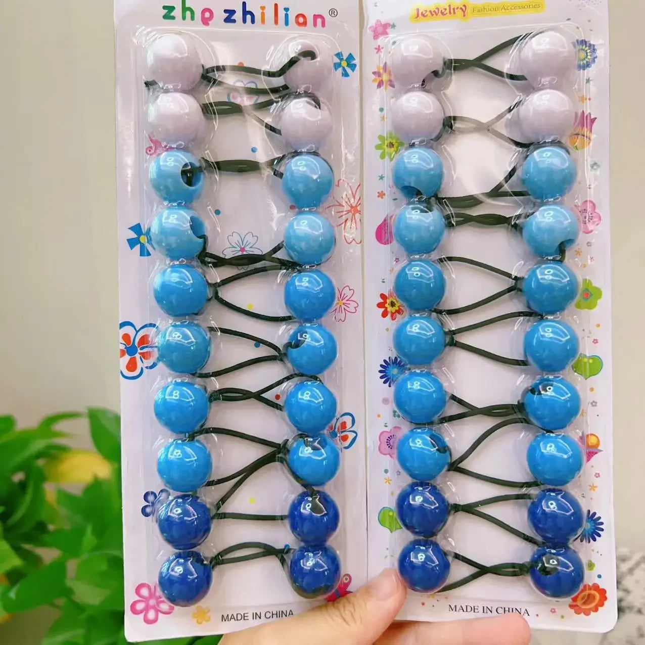 10pcs Elastic Ball Hair Ties for Girls | Colorful Beaded Bobbles Kids Hair Accessories Peaceful Pleasures Health and Wellness 2