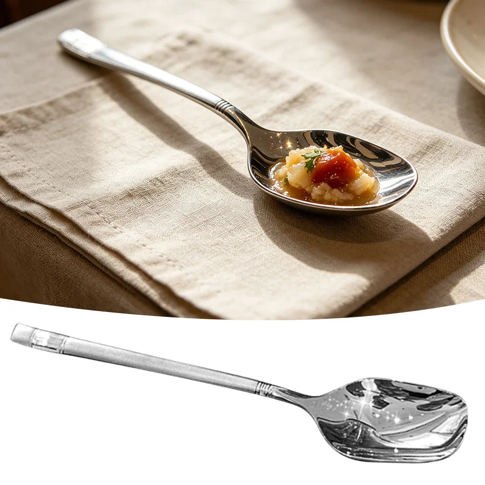304 Stainless Steel Korean Soup Spoons – Squared Head Set of 5