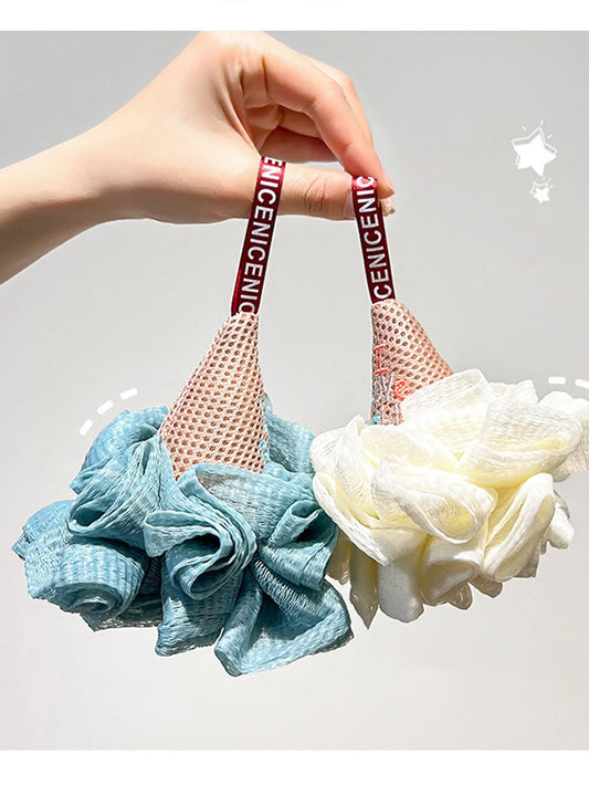 1Pcs Men Women Cute Ice Cream Bath Ball Nylon Mesh Shower Ball for Body Cleaning Reusable Bath Accessories Peaceful Pleasures Health and Wellness