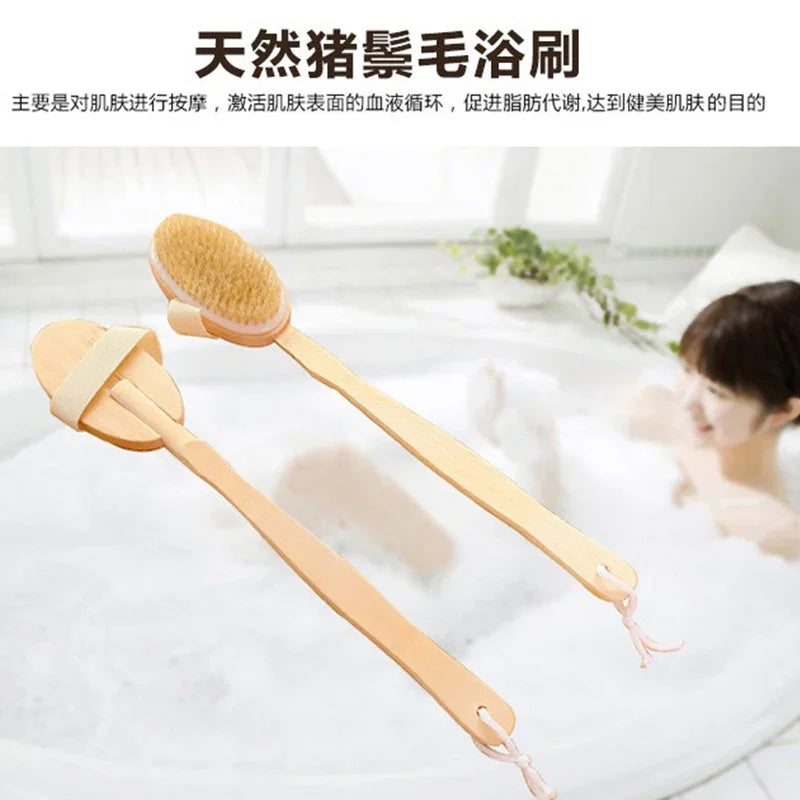 Long Handle Body Dry Brush – Wet & Dry Exfoliating Shower Brush Body Exfoliating Brush Peaceful Pleasures Health and Wellness