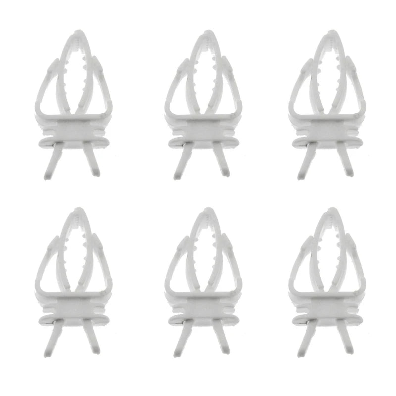 6pcs Bird Cage Accessories Birds Vegetable Clip Food Rack Parrot Clip Bird Thumb Box Bird Fruit Fork Bird Egg Holder Tray Peaceful Pleasures Health and Wellness white
