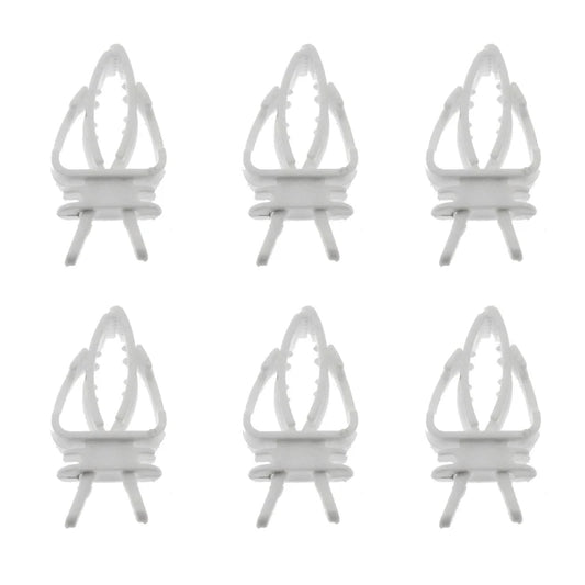 6pcs Bird Cage Accessories Birds Vegetable Clip Food Rack Parrot Clip Bird Thumb Box Bird Fruit Fork Bird Egg Holder Tray Peaceful Pleasures Health and Wellness white
