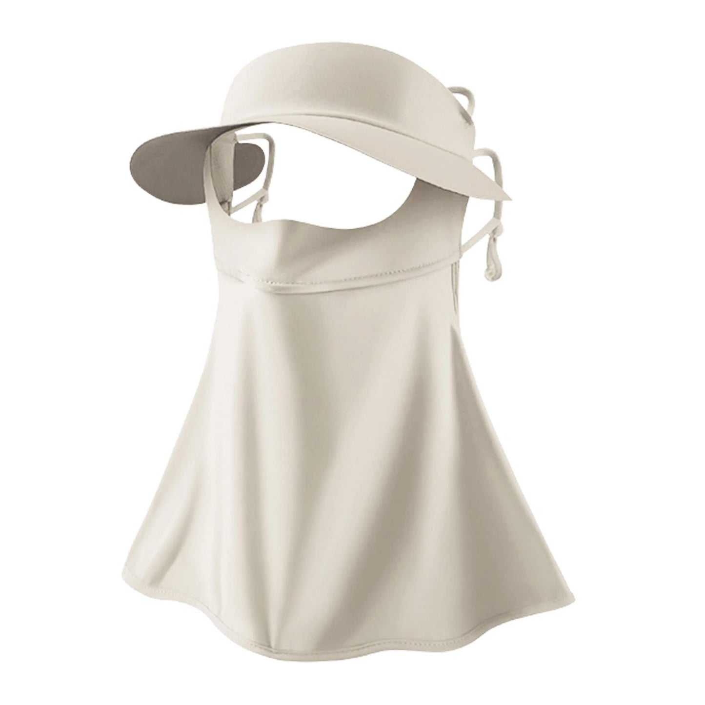 Full Face Sun-Protection Mask With Black Glue Brim Ice Silk Fabric UPF50+ For Outdoor Activities Peaceful Pleasures Health and Wellness Beige