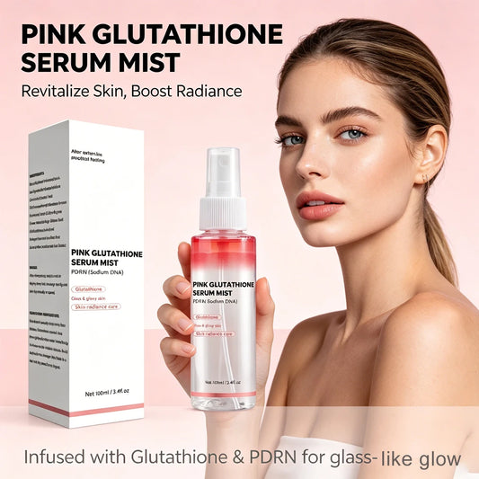 Pink Glutathione Serum Spray, Glow Serum Mist for Moisturizer, Soothing and Firming, Uneven skin tone,Salmon PDRN & Niacinamide Peaceful Pleasures Health and Wellness