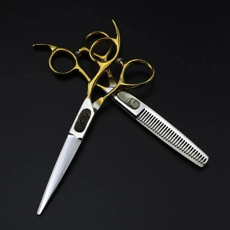 6 Inch Coiffeuses Barberia Accesorios Hair Scissors Barber Tijeras Professional Hairdressing Scissors Tools for Hairdresser 6CR Peaceful Pleasures Health and Wellness