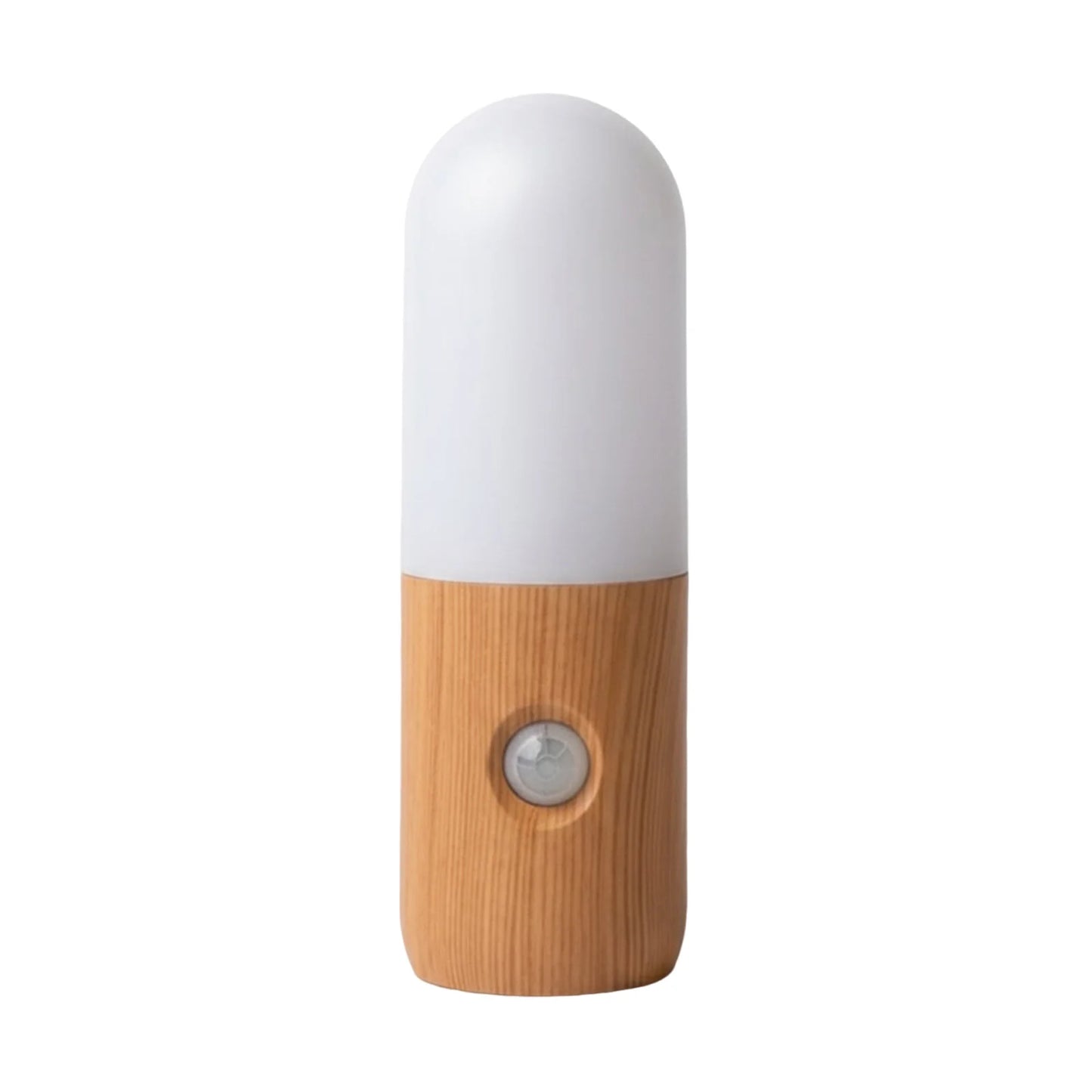 Rechargeable Motion Sensor Night Light Versatile Placement LED Stick-On Night Light Minimalist Wood Design for Home Decor Accent Peaceful Pleasures Health and Wellness Yellow