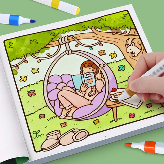 Cute Drawing Book Character Graffiti Painting Student Stress Relief Peaceful Pleasures Health and Wellness