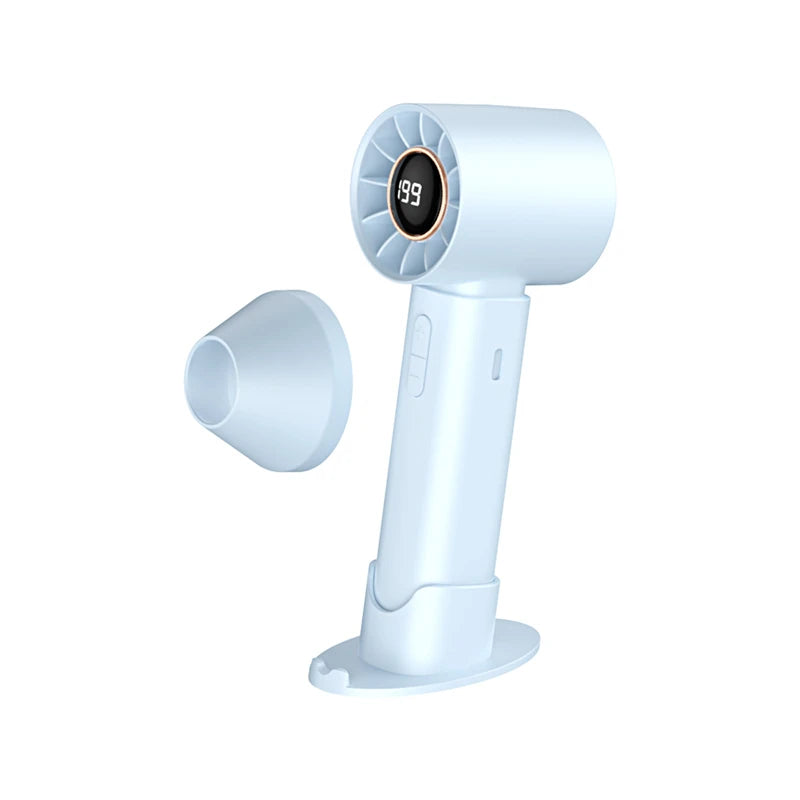 Lenovo Handheld Small Cold Air Fan High-speed Portable USB Rechargeable Mini Cooling Device for Summer Office Desktop Outdoor Peaceful Pleasures Health and Wellness Blue