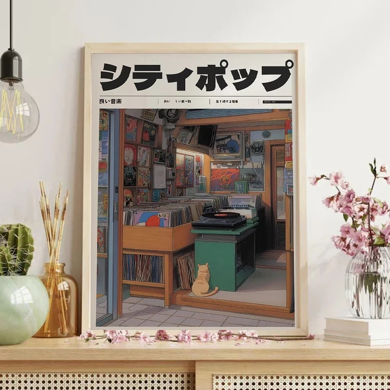 Retro Japanese Y2K Anime 1990s Canvas Wall Art Poster