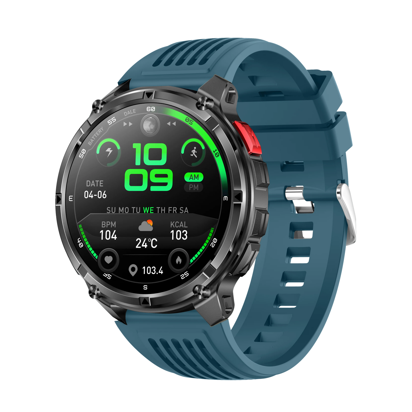 Yoateo Smart Watch – 1100mAh Battery, Bluetooth Call & Compass