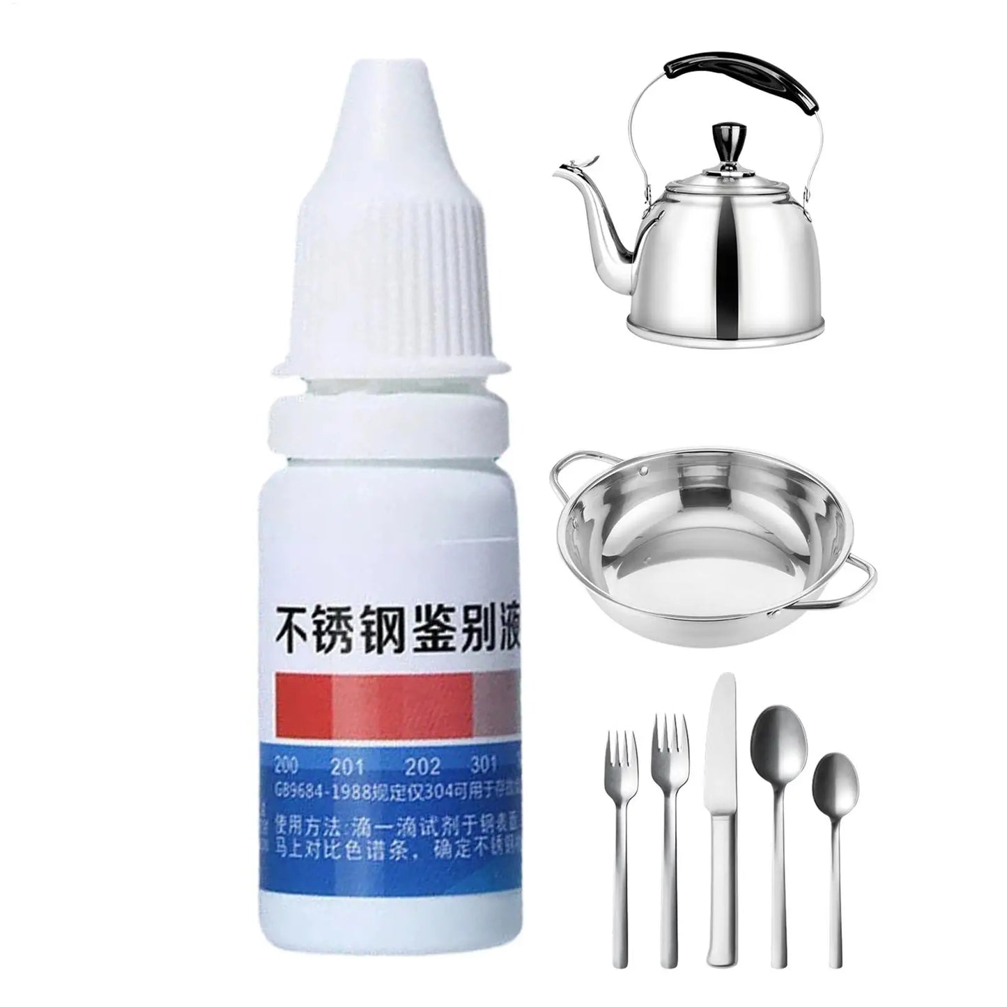 Stainless Steel Testing Solution 12ml | Grade 201 304 316