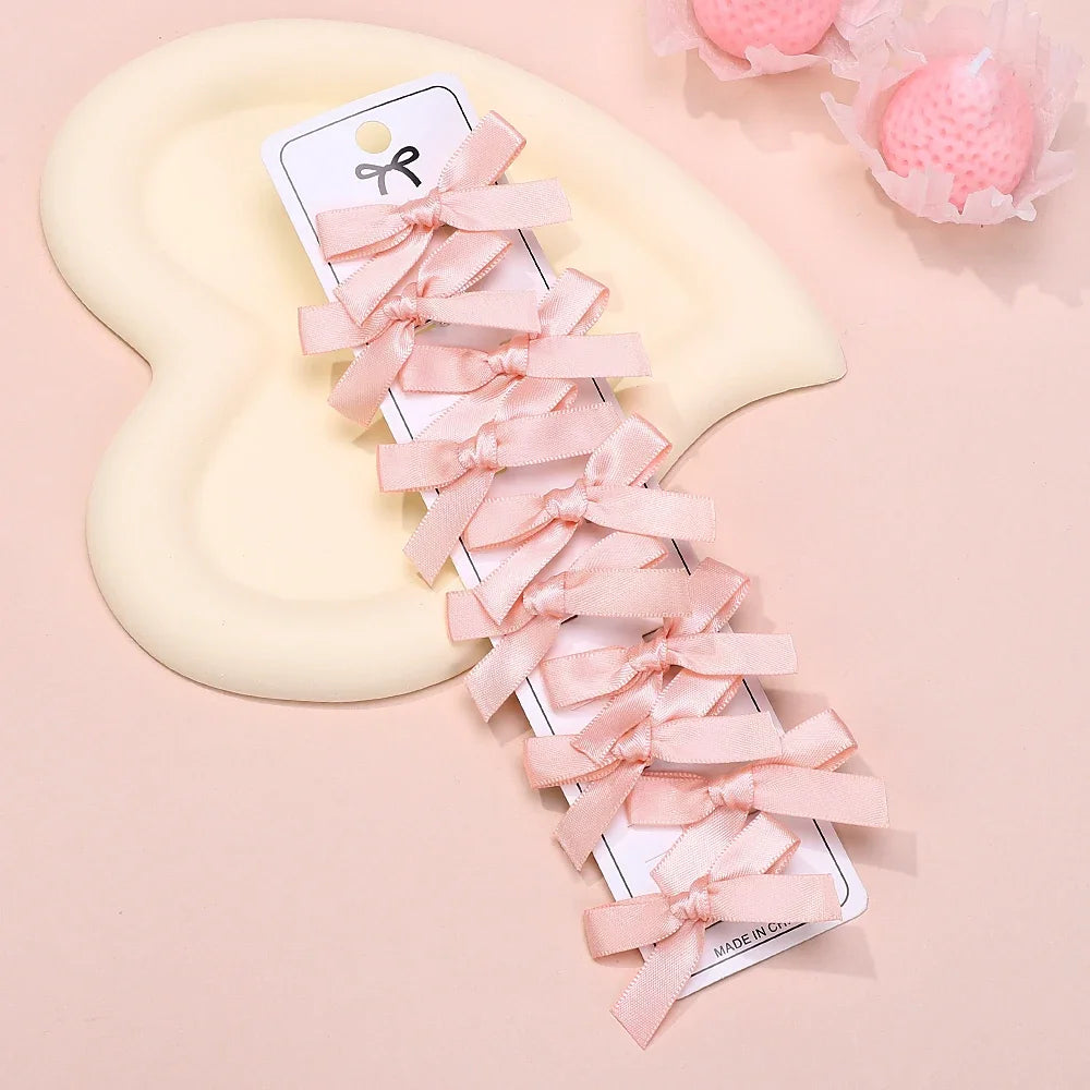 4 8 Girls Bows Mini Hair Clips Metal Hairpin Headwear Barrette