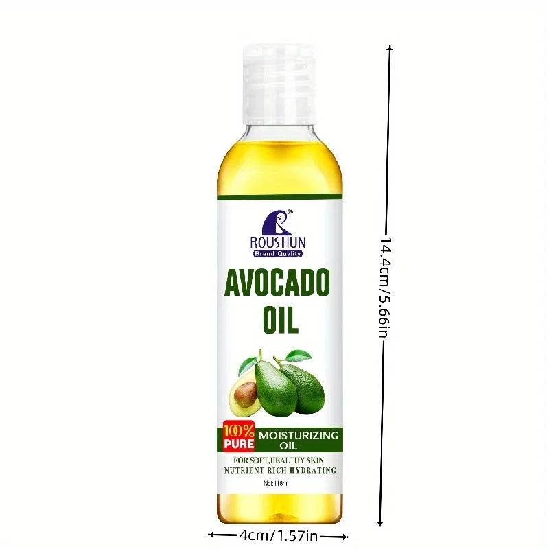 118ml Avocado Body Oil Moisturizing and Nourishing Skin Large Capacity Full Body Essential Oil for Body, Face, Hand, Lip, Eye， Peaceful Pleasures Health and Wellness