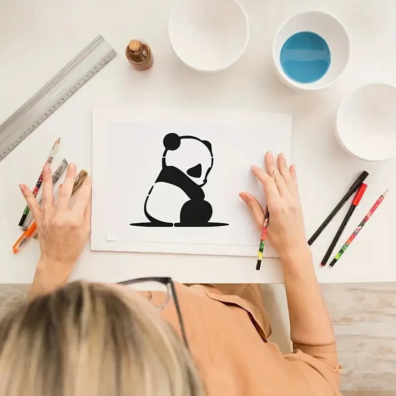 16 Sheets Adorable Cartoon Animal Templates Reusable Stencils Kids