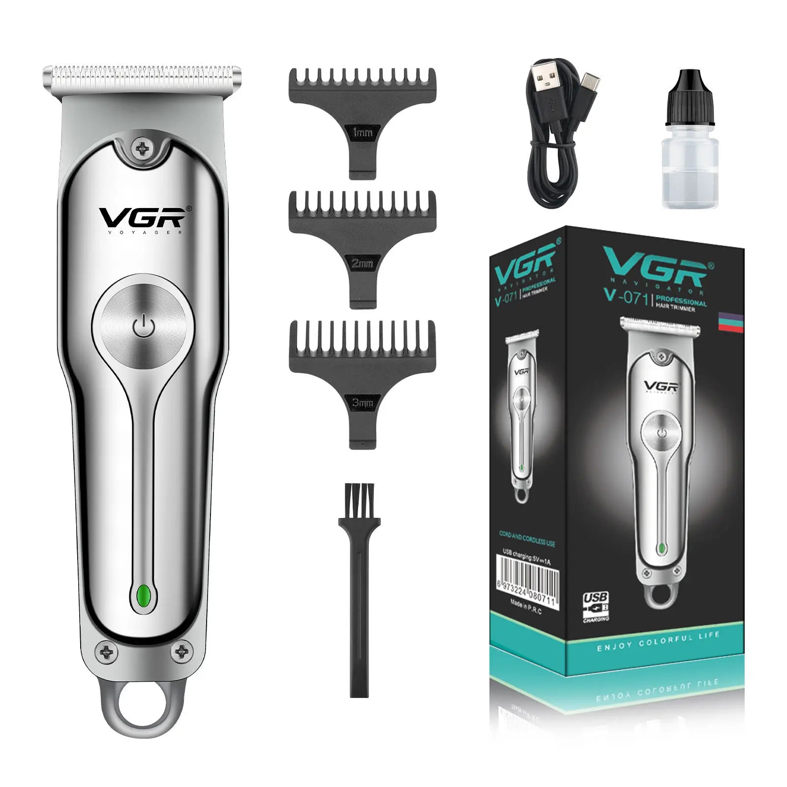 VGR 071 T-blade cutting machine barber rechargeable professional hair clipper trimmer for men cordless Peaceful Pleasures Health and Wellness USB