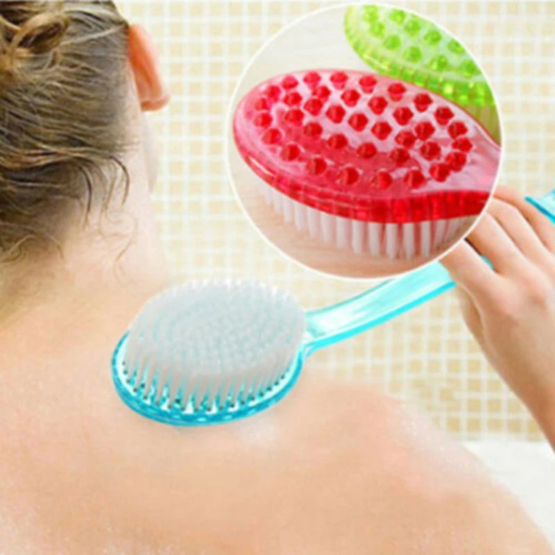 Long Handle Back Scrubber Brush Exfoliating Massaging Shower Brush for Bath Durable Body Scrubber with Soft Bristles Peaceful Pleasures Health and Wellness