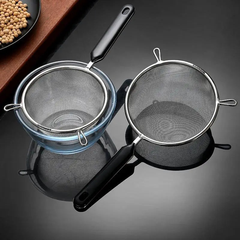 SUS 304 Fine Mesh Kitchen Strainer Set | Non-Slip Handle, 3 Sizes Fine Mesh Strainer Set Peaceful Pleasures Health and Wellness