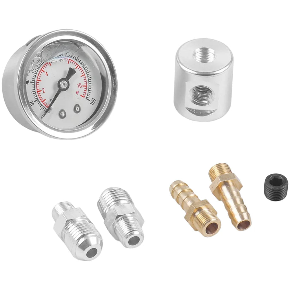 0–160 PSI Liquid-Filled Fuel Pressure Gauge | 1/8 NPT AN6