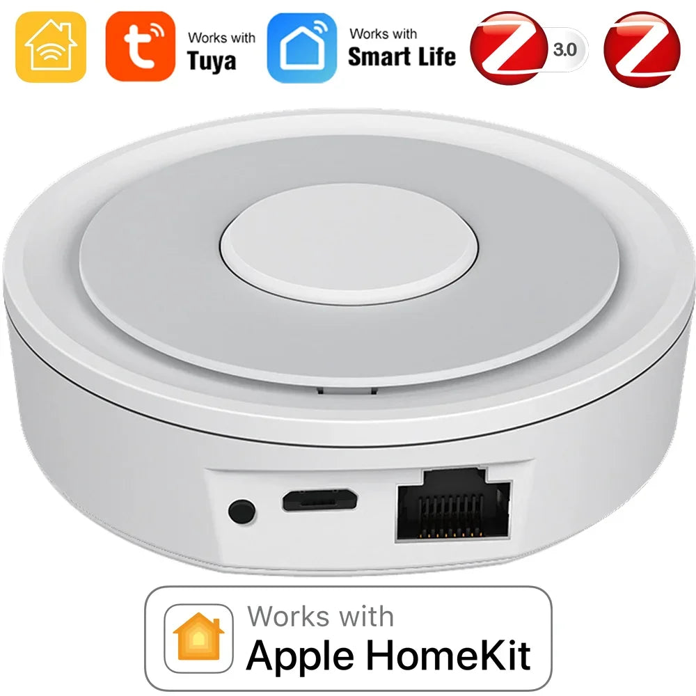 Tuya ZigBee Wireless/Wired Smart Gateway Hub Bridge Remote Linkage Devices WiFi Central Control Host Works With Smart Life APP Peaceful Pleasures Health and Wellness HomeKit Wired Hub