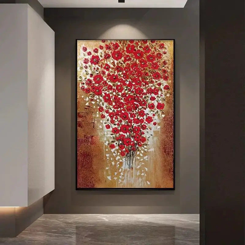 Jasmine Flower Abstract Hanging Painting, Handmade Oil Painting on Canvas, Living Room Decoration, Corridor, Mural Sofa Peaceful Pleasures Health and Wellness No frame 1 70cmx120cm