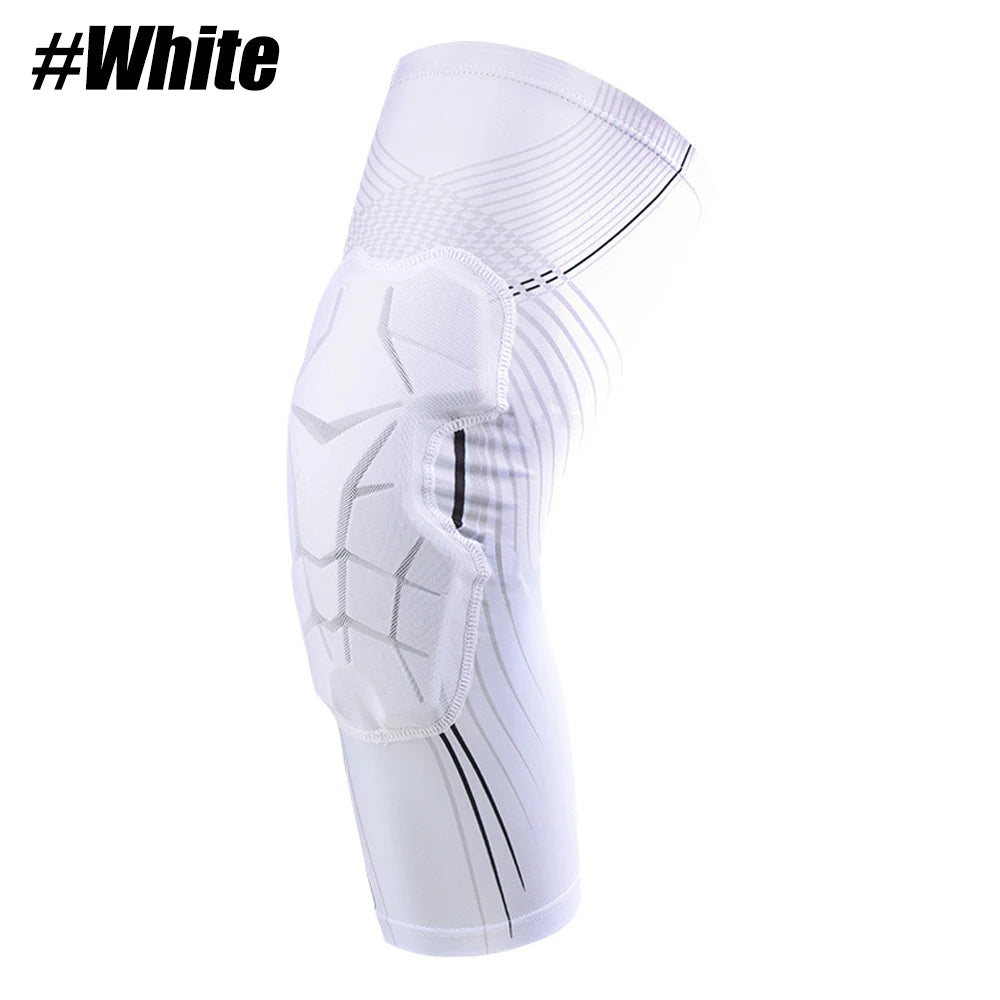 Padded Knee Brace Sleeve for Basketball, Volleyball & Sports Sports Knee Sleeve Peaceful Pleasures Health and Wellness WHITE L