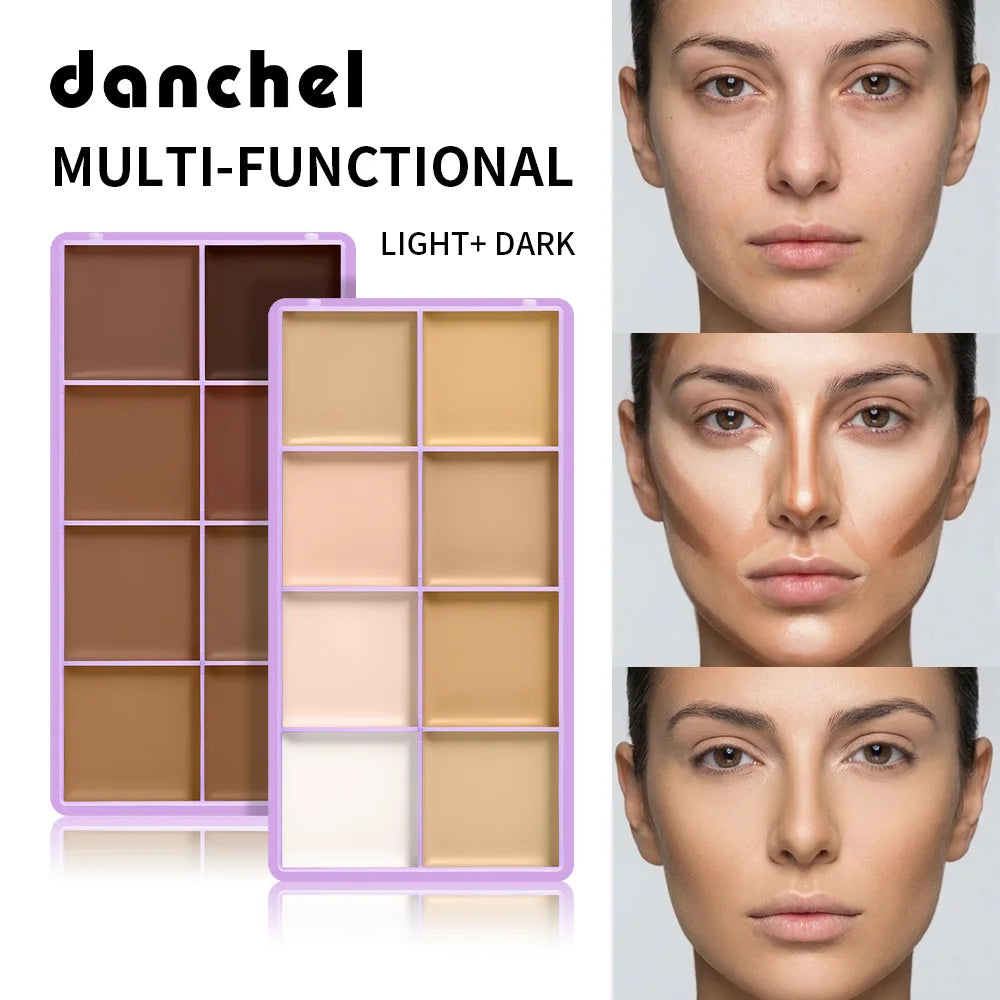 Evanesce Soft Matte Cream Concealer 8-Shade Fade Palette Full Coverage Long Lasting Waterproof Face Makeup For Dark Circles Blem Peaceful Pleasures Health and Wellness