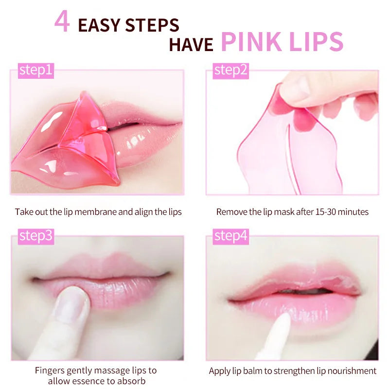 Pink Crystal Collagen Lip Mask – Plump & Moisturize Lips Collagen Lip Mask Peaceful Pleasures Health and Wellness