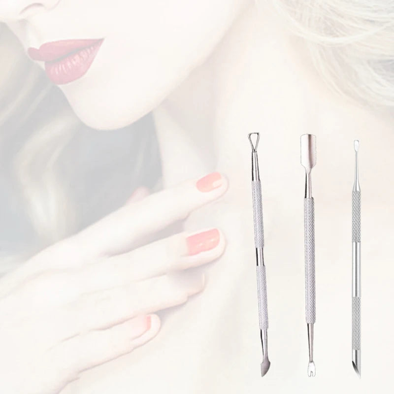 Stainless Steel Double-Headed Cuticle Pusher & Nail Tool