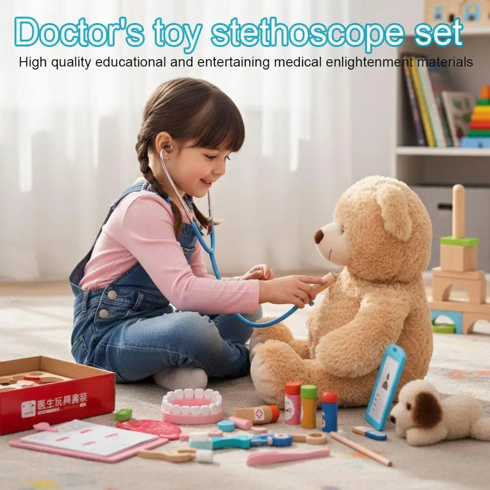 Dentist Play Cosplay Doctor Wooden Toy Gifts Kids Interest Simulation
