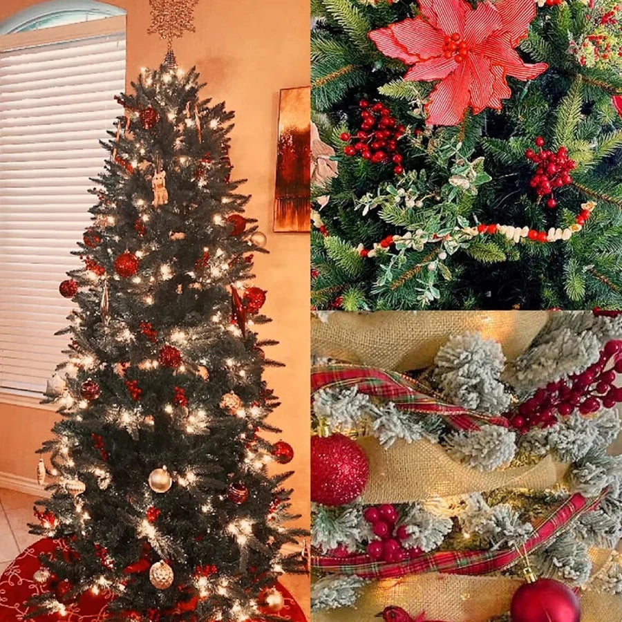 12Pcs Artificial Holly Berry Branches | Christmas & Wedding Decor