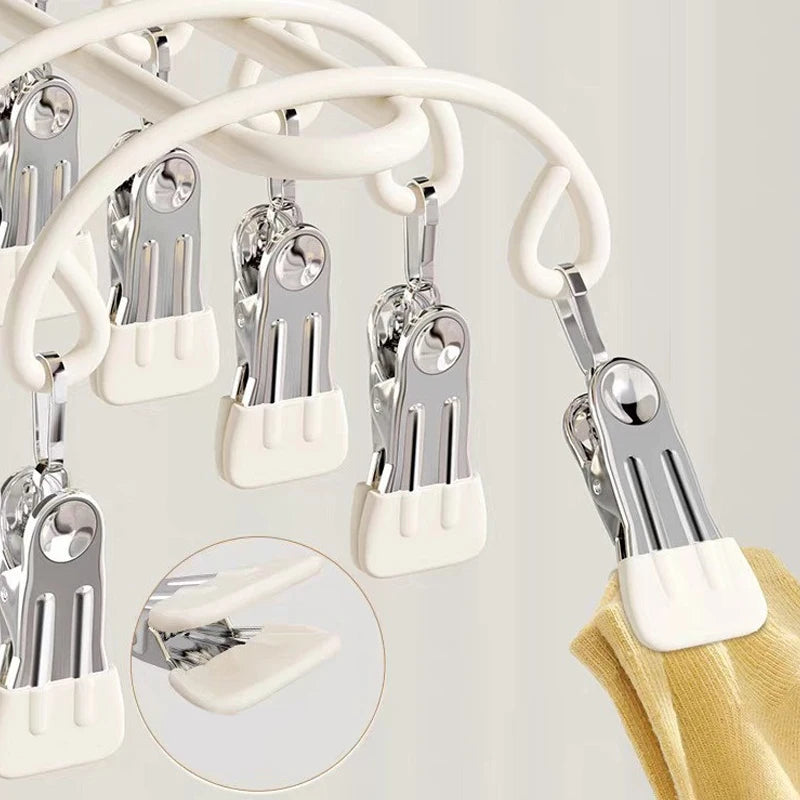 20-Clip Stainless Steel Sock Drying Rack | Indoor & Outdoor Sock Drying Rack Peaceful Pleasures Health and Wellness