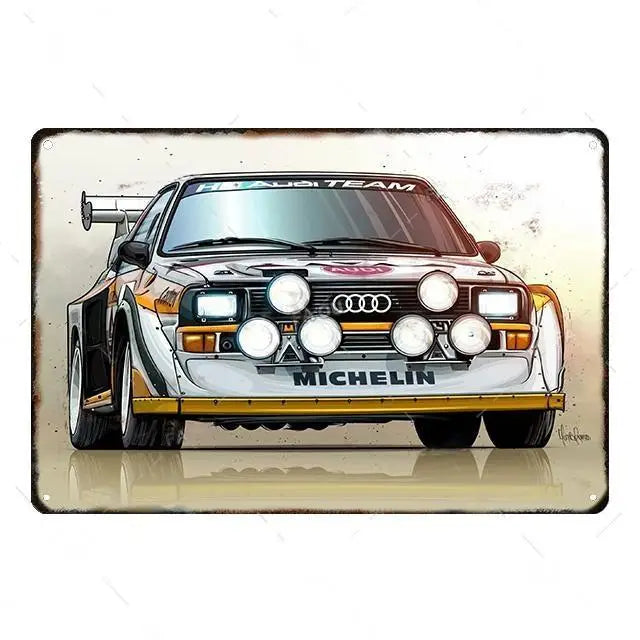 Cool Race Car Vintage Metal Poster Modern Sport Car Retro Tin Sign Auto Club Wall Decoration Plaque for Home Decor Peaceful Pleasures Health and Wellness 7 40x50cm Unframed