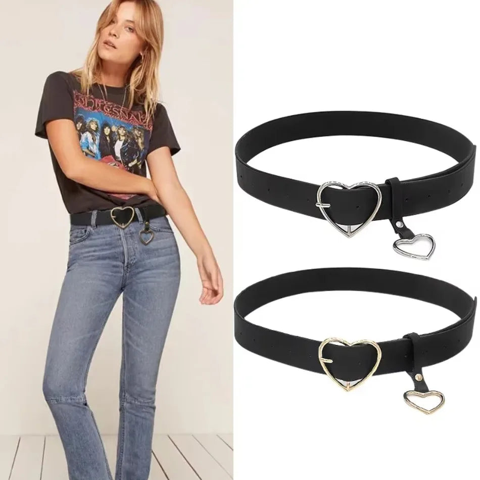 Creative Fashion Women Heart-shaped Buckle Waist Belt Version