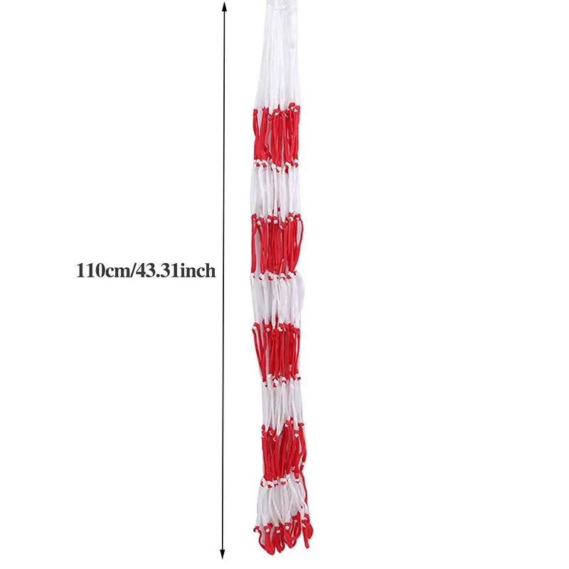 Thick Mesh Ball Storage Bag with Drawstring Red White Portable Durable Nylon Bag Basketball Football Volleyball Sports Equipment Peaceful Pleasures Health and Wellness