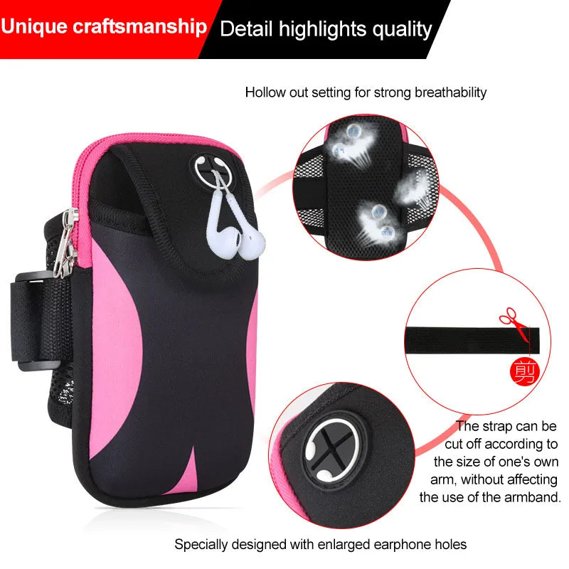 Mobile Phone Armband For Jogging iPhone 14 Pro Case iPhone15 Case For 13 iphone Hand Bag Wrist Holder Diving Material Sports bag Peaceful Pleasures Health and Wellness