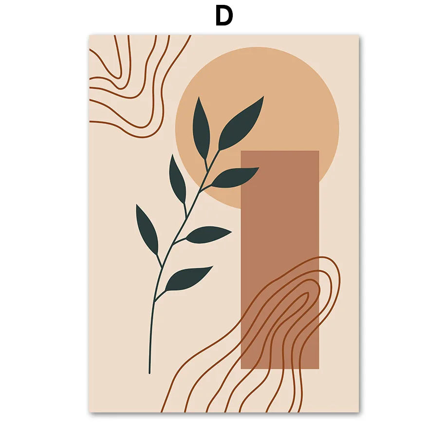 Boho Geometry Giraffe Lion Leopard Plant Leaf Wall Art Canvas Painting Nordic Posters And Prints Pictures For Living Room Dec Peaceful Pleasures Health and Wellness D 20x30cm Unframed