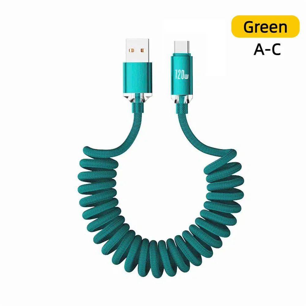 120W Retractable USB-C Cable Fast Charge – iPhone & Android