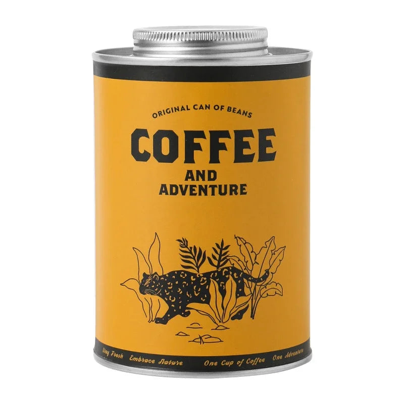 1pc coffee bean sealed storage can portable camping tin box food grade extra large fresh-keeping breathing tin can Peaceful Pleasures Health and Wellness 1pc yellow