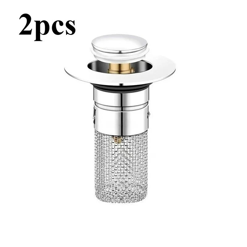 2-Pack Stainless Steel Pop-Up Drain Strainer & Hair Catcher