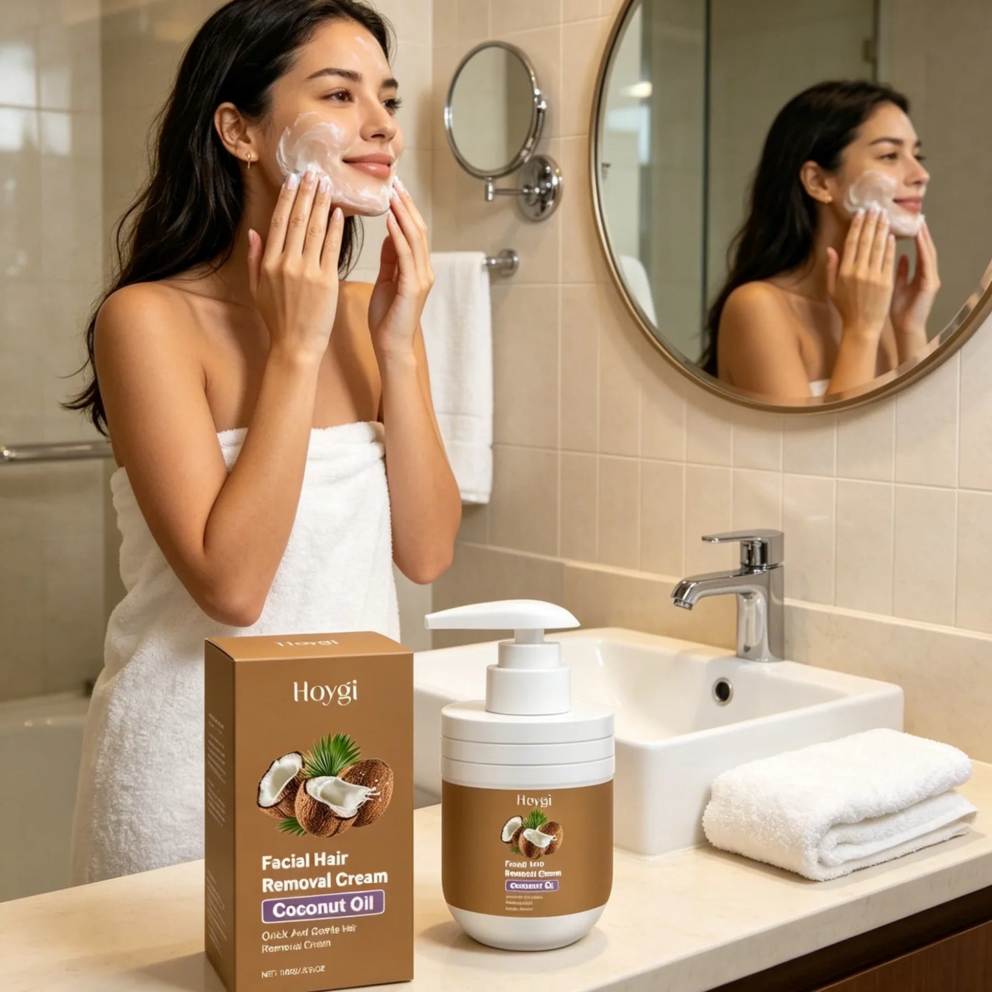 Hoygi Facial Hair Removal Cream – Coconut Oil & Centella 100g